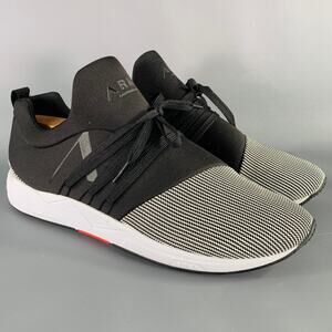 ARKK Size 10 -Raven Mesh- Black White Neoprene Slip On Sneakers